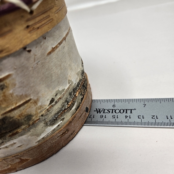 Handmade Birchbark Basket Primitive Look Stitched Laced Together Natural Nature - Picture 9 of 12